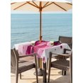 thumbnail image 3 of Outdoor Tablecloth with Umbrella Hole for Patio/Picnic/Party/Camping, Rose Red Marble Waterproof Table Cloth Square Cover Washable, Contemporary Ombre Abstract Aesthetic (60"x 60"), 3 of 9