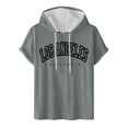 thumbnail image 1 of Pantalones Cortos Casuales para Hombre Impresión Digital Pullover Camiseta con Capucha Deportiva de Fitness, Blusa de Cuello Redondo de Poliéster para Al Aire Libre, Diaria Y Toda la Temporada, 1 of 4