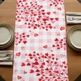 thumbnail image 5 of Table Runners 70 Inches Long Dress Scarves, Valentine's Day Farmhouse Coffee/Dining/Kitchen Table Decor, Holiday Table Runner, Loves Gnomes Roses Romantic Pink Plaid 13x70 Inch, 5 of 9