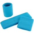 thumbnail image 2 of Muñequera deportiva para hombres o mujeres Muñequera de algodón suave Muñequera deportiva Muñequera absorbente de sudor, azul claro, 2 of 5