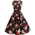 thumbnail image 2 of Munlar Party Dresses for Women,Womens Wedding Guest Bridesmaid Dresses,Women's Vintage Print Sleeveless O-Neck Christmas Evening Party Swing Dress, 2 of 9
