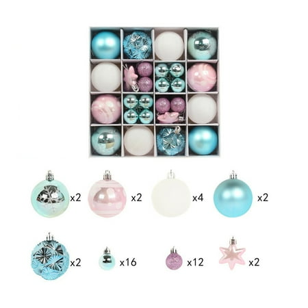 

Christmas Balls Gift Box Painted Electroplating 42PCS 42pcs/set Holiday Decoration Party Decor Charm Pendant