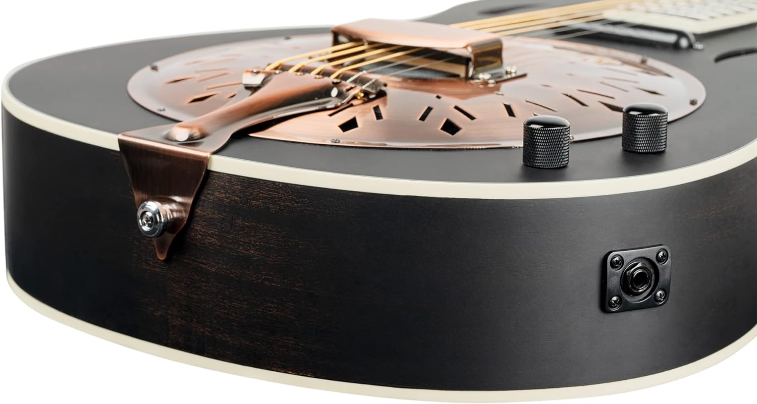 Ortega RRG40CE-DBK Concert Cutaway Acoustic-Electric Resonator Guitar Black