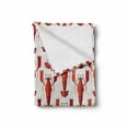 thumbnail image 2 of Lobster Soft Flannel Fleece Throw Blanket, Abstract Geometric Lobsters Artwork Vertically Aligned Graphic, Cozy Plush for Indoor and Outdoor Use, 70" x 90", White and Vermilion, by Ambesonne, 2 of 6