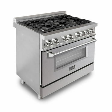 ZLINE 36 in. Professional Dual Fuel Range with DuraSnow Stainless Steel Door (RA-SN-36)