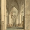 thumbnail image 2 of Saenredam, Pieter Jansz. 26x26 White Modern Wood Framed Museum Art Print Titled - The Choir and North Ambulatory of the Church of Saint Bavo, Haarlem, 1634, 2 of 4