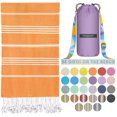 thumbnail image 1 of Madamelique Toalla De Playa De Algodón Turco, Color Naranja, 39 X 72 Pulgadas, Ultra Absorbente, De Secado Rápido, Suave, Duradera, Apta Para Viajes, 1 of 5