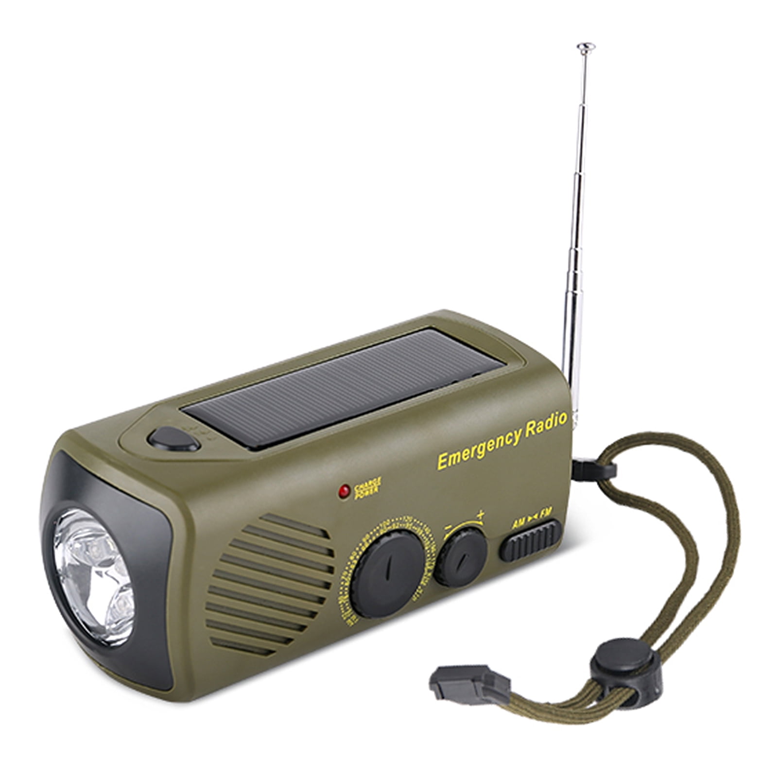 Radio Solaire D'Urgence Portable À Manivelle Am Fm Wb Multibande Dynamo