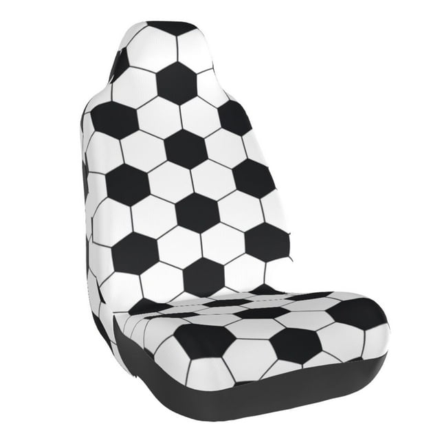 Wukai Soccer Ball Full Set Car Seat Covers with Soft Padding Universal Auto Front Seats Protector and Cushion Mat