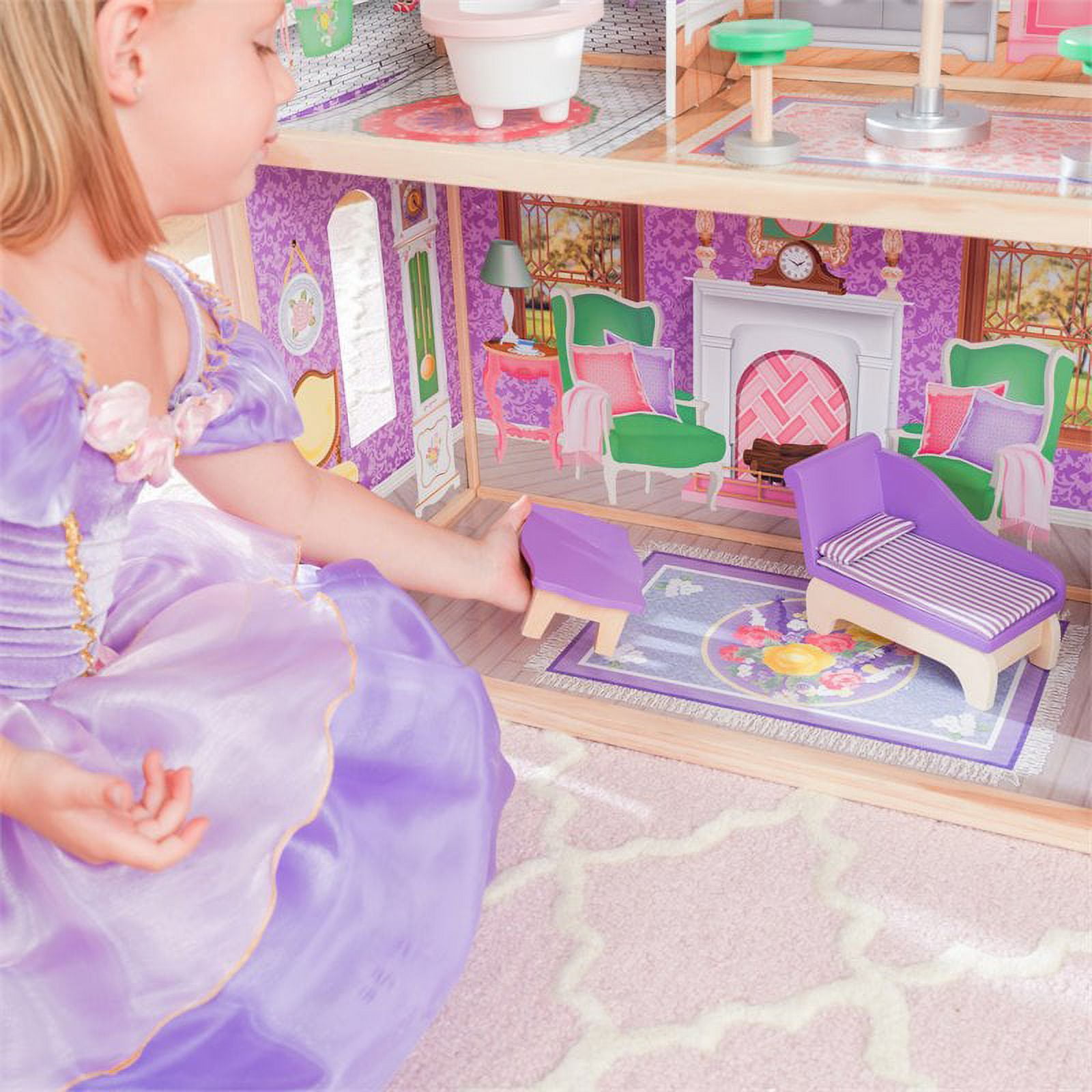 KidKraft Large Ava Dollhouse with 10 Pieces - Walmart.com