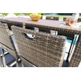thumbnail image 3 of Sorrento 7-Piece Resin Wicker Outdoor Patio Furniture Bar Set in Brown w/Bar Table and Six Bar Chairs (Flat-Weave Brown Wicker, Polyester Light Gray), 3 of 5