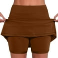 thumbnail image 2 of Timegard Workout Shorts Women 2 in 1 Plus Size Casual Running Skirt Shorts Mid Waist Solid Color Shorts, 2 of 5
