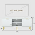 thumbnail image 2 of SNYNUXX 58-Inch TV Stand for Living Room Bedroom, Modern Fluted Waveform Doors TV Console with Sliding Doors & Adjustable Shelves, White, 2 of 7