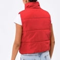 thumbnail image 4 of IMENGL Débardeur d'Hiver Sans Manches Chaud Léger Mode Col Montant avec Poches, Rouge G, Taille M-TG, 4 of 7