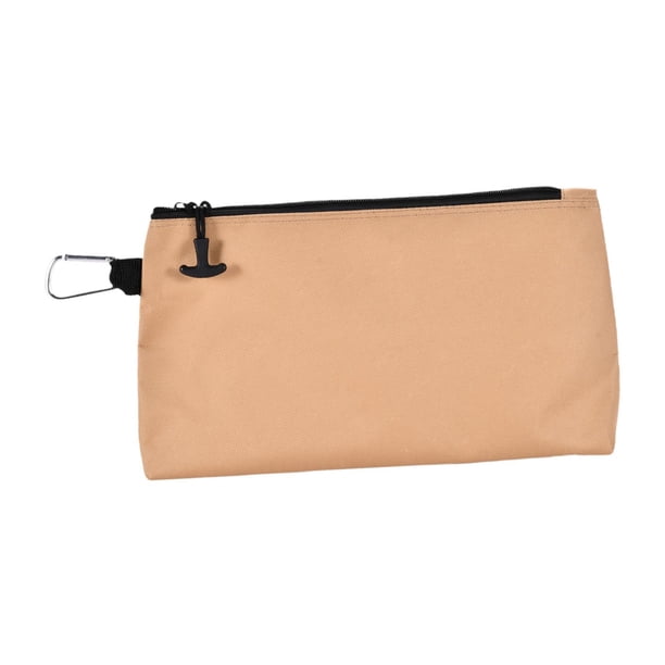 Bolsa de herramientas con cremallera, bolsa con cremallera Oxford, bolsa de almacenamiento premium impermeable para mano Caqui