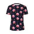 thumbnail image 5 of Wukai Cartoon Donut Planets Print Men's Short-Sleeved Mesh T-Shirt,Quick-Dry Short Sleeve Workout T-Shirt-Small, 5 of 8