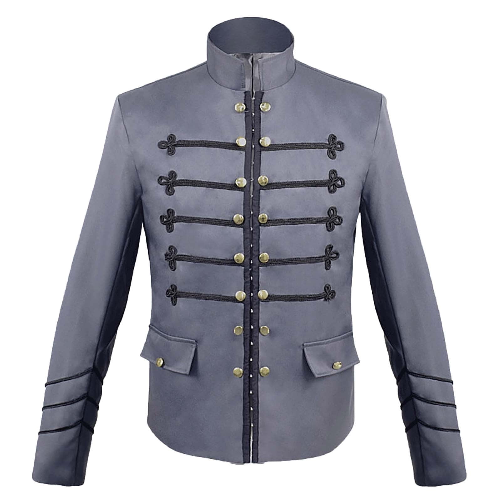 Mens Steampunk Medieval Jacket Gothic Renaissance Pirates Frock Coat