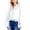White, variant on Women's Long Sleeve Pullover Hoodie with Button Neck and Raw Hem Detail - Small, Gray
