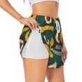 thumbnail image 1 of Balery Banana And Avocado Pantalones cortos deportivos para mujer con forro y dos bolsillos, elásticos, para entrenamiento, gimnasio, yoga-Small, 1 of 7