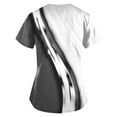 thumbnail image 3 of IYYVV Scrub Top for Women,Plus Size V Neck Summer Nurse Uniforms Comfort Stretch Womens Working Uniform Scrubs Nurse Tops with 2 Pockets Gray 4XL, 3 of 3