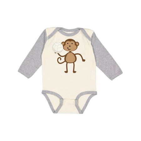 

Inktastic Volleyball Monkey Boy Gift Baby Boy Long Sleeve Bodysuit