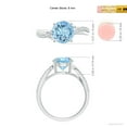 thumbnail image 4 of Angara Natural 1.6 Ct. Aquamarine with Diamond Infinity Ring in 14K White Gold for Women (Ring Size: 11.5), 4 of 9
