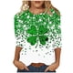 thumbnail image 3 of TaTaai Women Loose Casual Crew Neck Top St. Patrick's Day Green Print 3/4 Sleeve Fashion Tee Ladies Spring Daily Outdoor Wear Soft Comfortable Non-See-Through No Fading Stylish Gift, 3 of 5