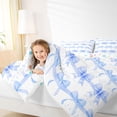 thumbnail image 3 of Erosebridal Dreamy Princess Bow Queen Comforter Set,Blue Bowknot Ribbon Bedding Comforter Set For Kids,Reversible,3pcs, 3 of 7