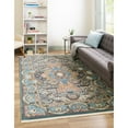 thumbnail image 2 of Unique Loom Narenj Collection Classic Traditional Medallion Textured Design Area Rug, 10 x 13 ft, Blue/Tan, 2 of 2