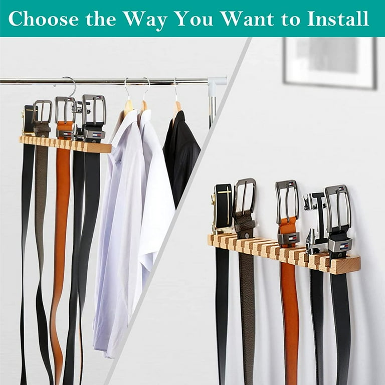 KEINXS Wooden Belt Hanger For Closet Belt Rack holder Wall Mounted