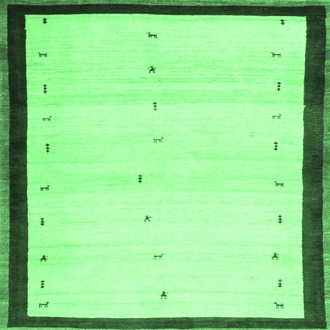 Ahgly Company Indoor Square Solid Emerald Green Modern Area Rugs, 5 ...