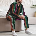 thumbnail image 7 of Lsque Colorful Stripes Pattern Long Sleeve Pajama Set for Men - Soft 2-Piece Sleepwear and Loungewear Set with Pockets, Comfy Nightwear-X-Large, 7 of 7