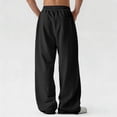thumbnail image 6 of Wide Leg Sweatpants Men Elastic Waist Straight Leg Loose Fit Casual Sweat Pants Trousers with Pockets, 6 of 6