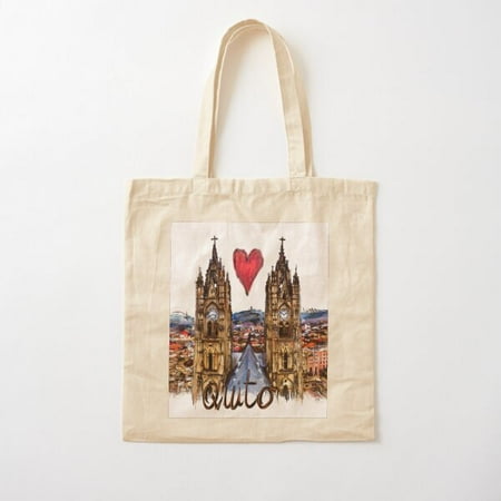 I Love Quito Canvas Tote Bags, Reusable Shopping Bag