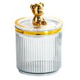 thumbnail image 1 of Cotton Swab Storage Box Transparent Smooth Edge with Lid Dustproof Moisture-proof Store Cosmetics Desktop Organizer Bear Cotton Qtip Storage Box Household Supplies, 1 of 8