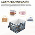 thumbnail image 6 of Yayeee Collapsible Storage Bin with Lid Fabric Closet Decorative Basket with Handles, Elegant Hexagon Pattern, 6 of 7