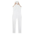 thumbnail image 3 of DPOIS Kids Girls Shiny One Piece Full Body Unitard Jumpsuit for Gymnastics White 16, 3 of 5