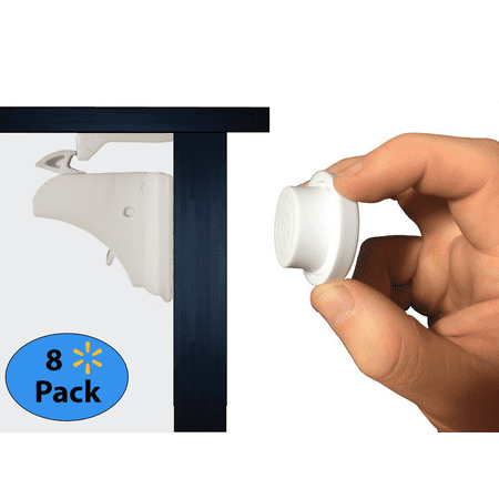 EliteBaby Magnetic Cabinet Safety Locks, White, 8 Pack