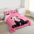 thumbnail image 3 of Homewish Kawaii Panda 2pcs Bedding Comforter Set for Kids Children Teens,Pink Bubbles Twin Comforter Sets,Cute Animal Breathable Bedding Set,Super Cozy Room Decor,Reversible, 3 of 8