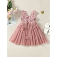 thumbnail image 2 of Kids Toddler Baby Girl Princess Dress Summer Sleeveless Tulle A-line Dress Beach Wedding Party Dress Dress with Butterfly Wings, 2 of 8