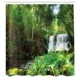 thumbnail image 3 of Ambesonne Scenery Shower Curtain, Spring Botanic Forest, 69"Wx70"L, Green and White, 3 of 5
