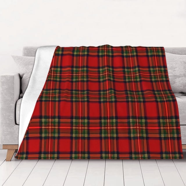 Manta de vellón a cuadros navideños, súper suave y acogedora, para ropa de cama para hombres, mujeres, personas mayores y niños Características: súper suave, 60 x 50 pulgadas