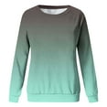 thumbnail image 3 of SUXIAN Girls Sweatshirt Gradient Print Round Neck Long Sleeve for Autumn Winter Casual Hoodless Wear Green 7-8 Years, 3 of 3