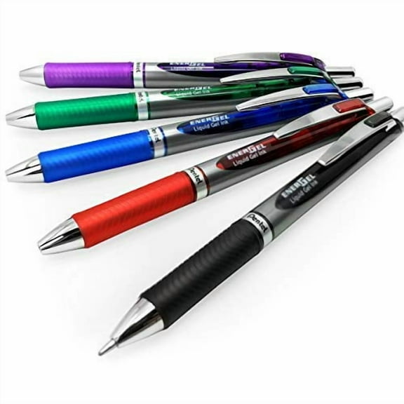 Energel BL80 Retractable Liquid Gel Ink Rollerball Pen - 1.0mm - 1 of Each Colour - Pack of 5