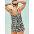 thumbnail image 3 of Swim 365 Women's Plus Size Mesh-Draped Swimsuit, 3 of 6