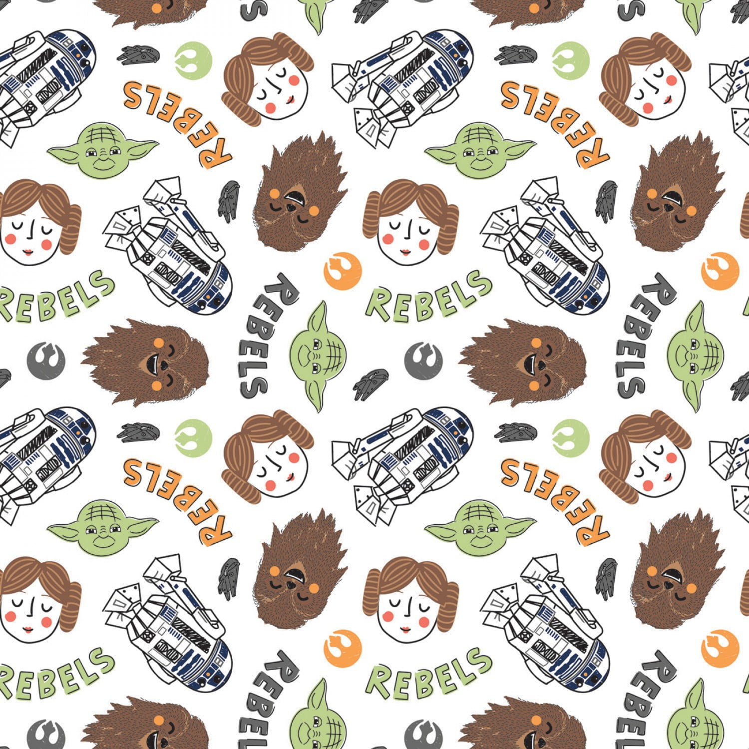 Star Wars Collection a Rebel White 100 Cotton Fabric by The