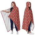 thumbnail image 2 of Wearable Blanket,Red Christmas Tree Pattern Hooded Wearable Sherpa Blanket for Adults & Teens,Winter Poncho Shawl Wrap Cape Thick Warm,60"x80", 2 of 5