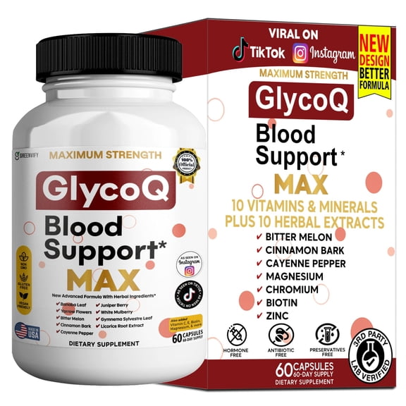 GreenVify GlycoQ Blood Support Max – Daily Blood Wellness & Balance Support Supplement