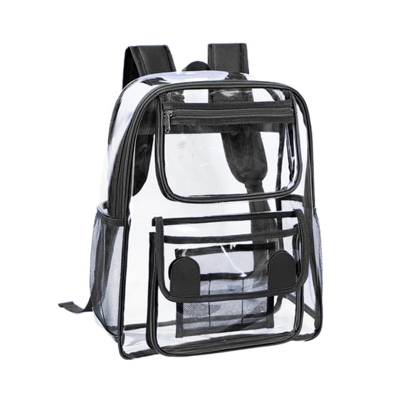 Heavy Duty Clear Backpack,PVC Transparent Bookbag for College and Workplace,Large Capacity See Through Bag with Reinforced Straps,Ideal for Security Events,Concerts,Clear Backpack
