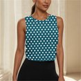 thumbnail image 7 of Fewfanhot Women's Polka Dot Print Sleeveless Workout Crop Top, Loose Fit Racerback Gym Tank, Lightweight Breathable Summer Athletic Shirt, 7 of 7